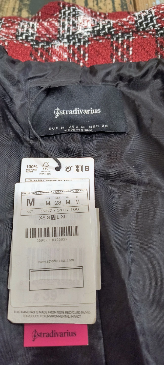 Stradivarius Women's Plaid Blazer Size M - photo 2