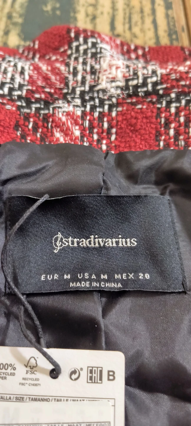 Stradivarius Women's Plaid Blazer Size M - photo 3