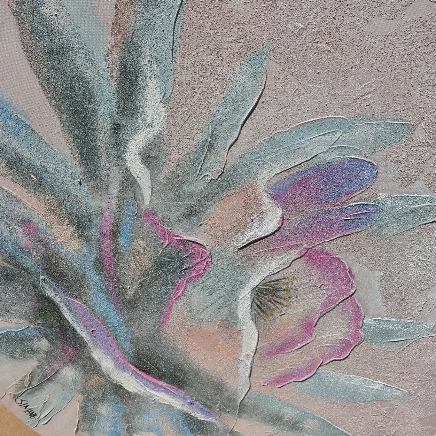 Round SparklingTextured Floral Wall Art 43" - photo 5