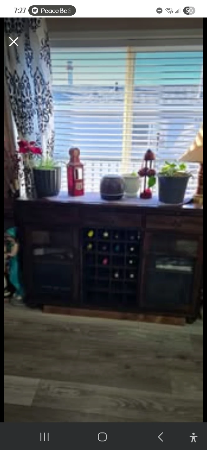 Maple Credenza with Built in Wine Rack