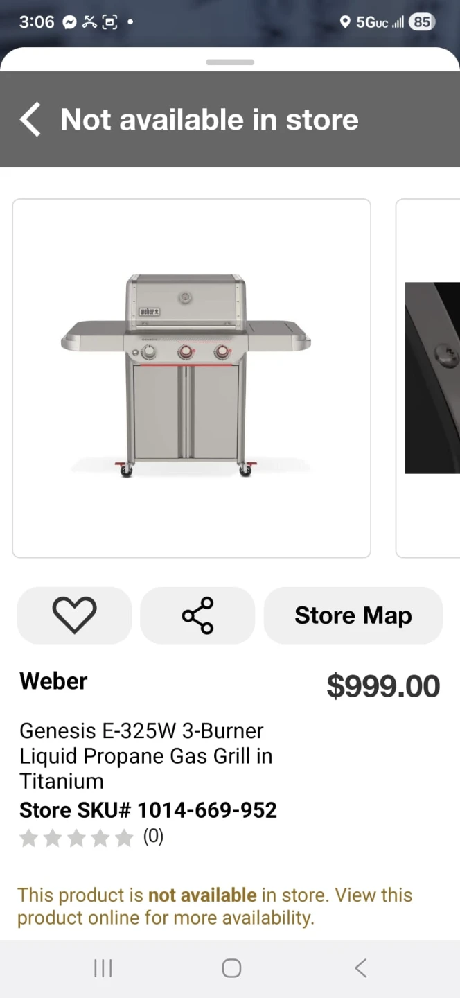 New Weber Genesis E-325 gas grill