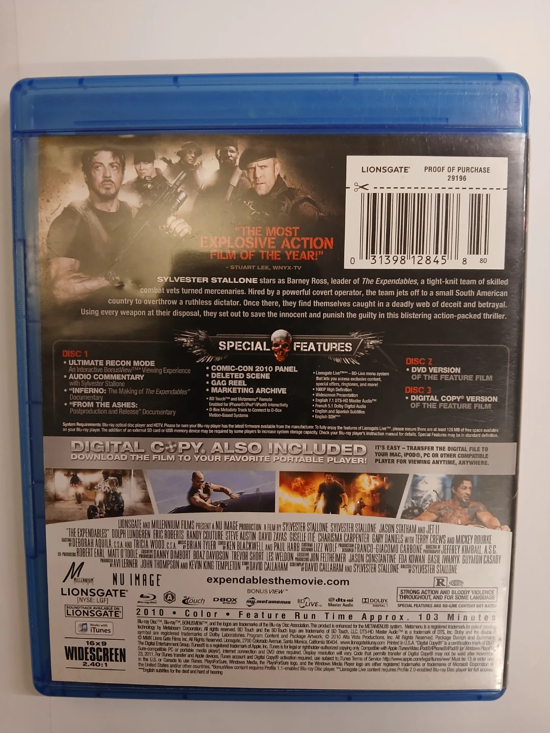 The Expendables Blu-Ray + DVD + Digital Copy - photo 2