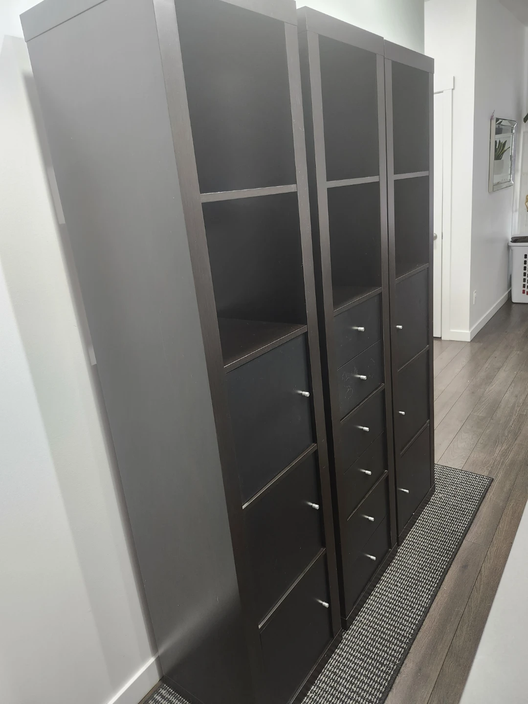 Dark Brown Bookcase with Drawers and Cabinets - photo 2