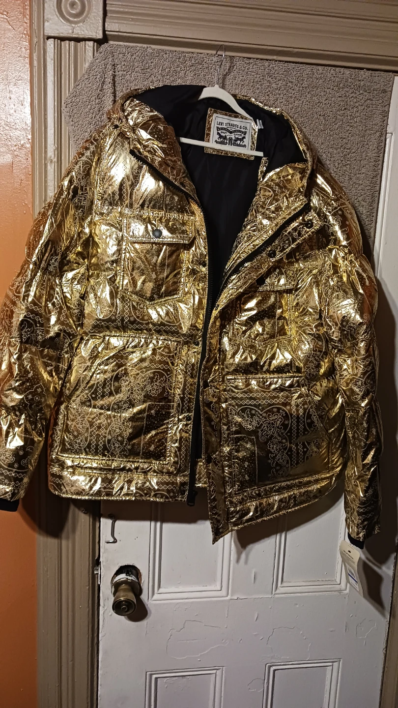 Levi Strauss & Co. Gold Paisley Puffer Jacket