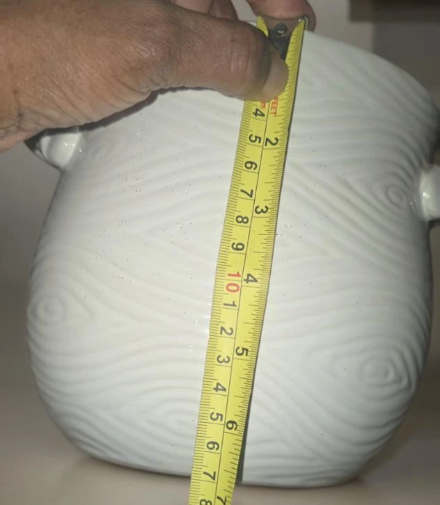White Ceramic vase or centerpiece with Handles - photo 3