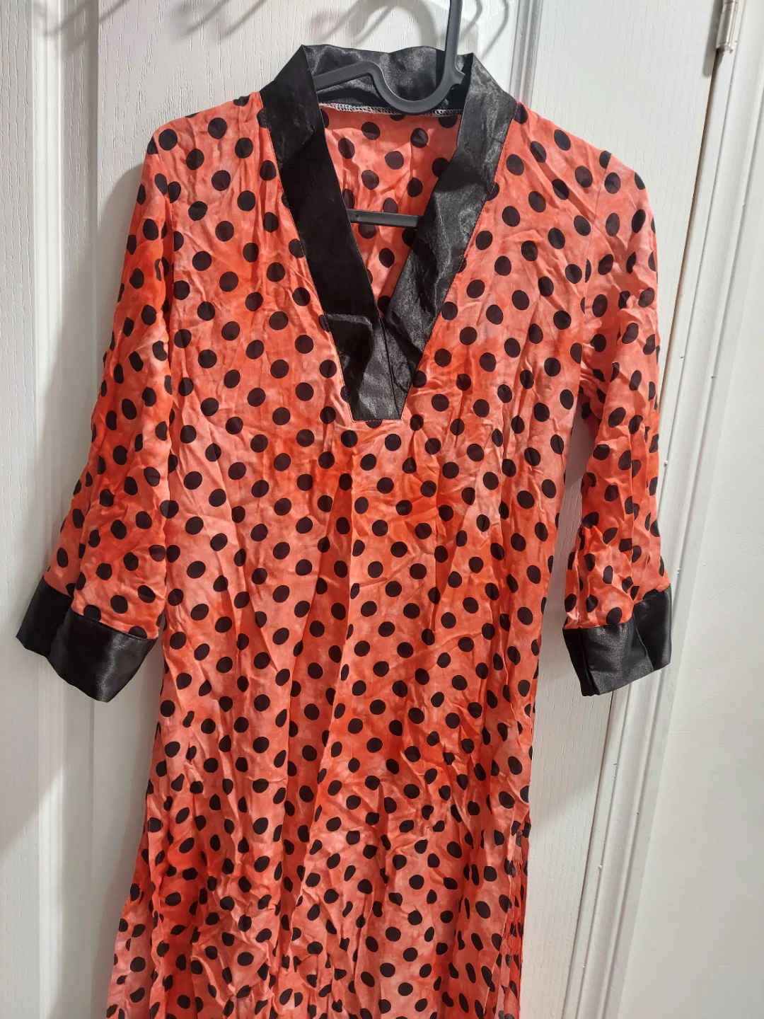 Orange and Black Polka Dot Kimono Robe - photo 3