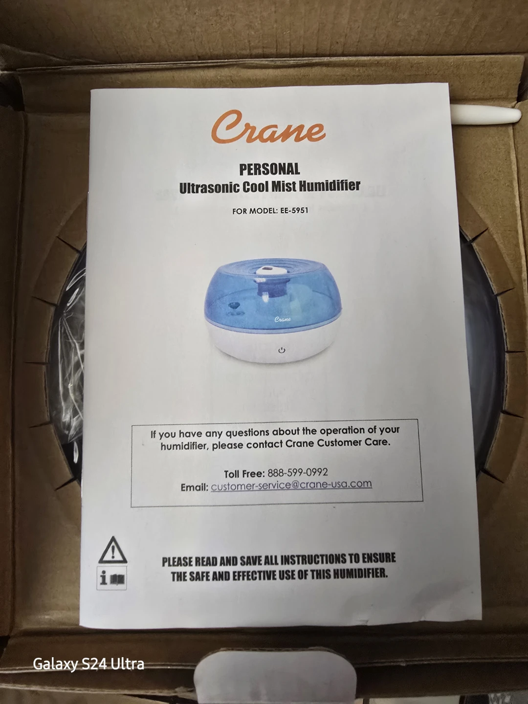 Crane Ultrasonic Cool Mist Humidifier EE-5951 NEW - photo 5
