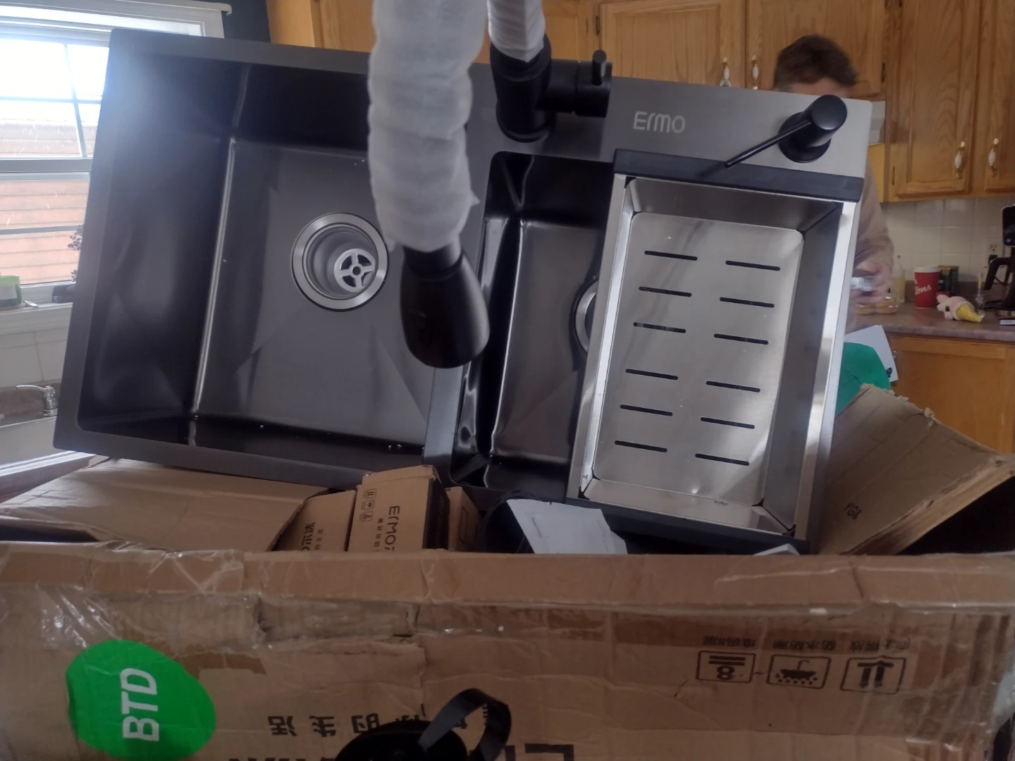Brand new black kitchen sink . Never installed