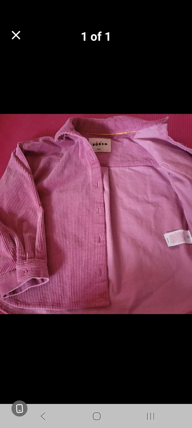 Boden Pink Corduroy Button-Up Shirt