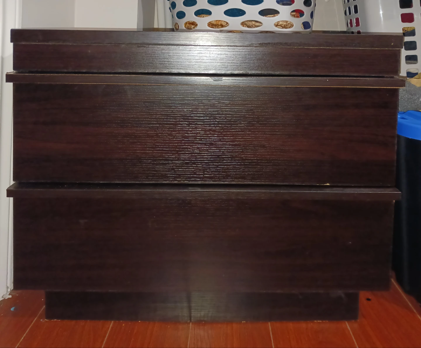 Dark Brown bed side 2-Drawer. - photo 3