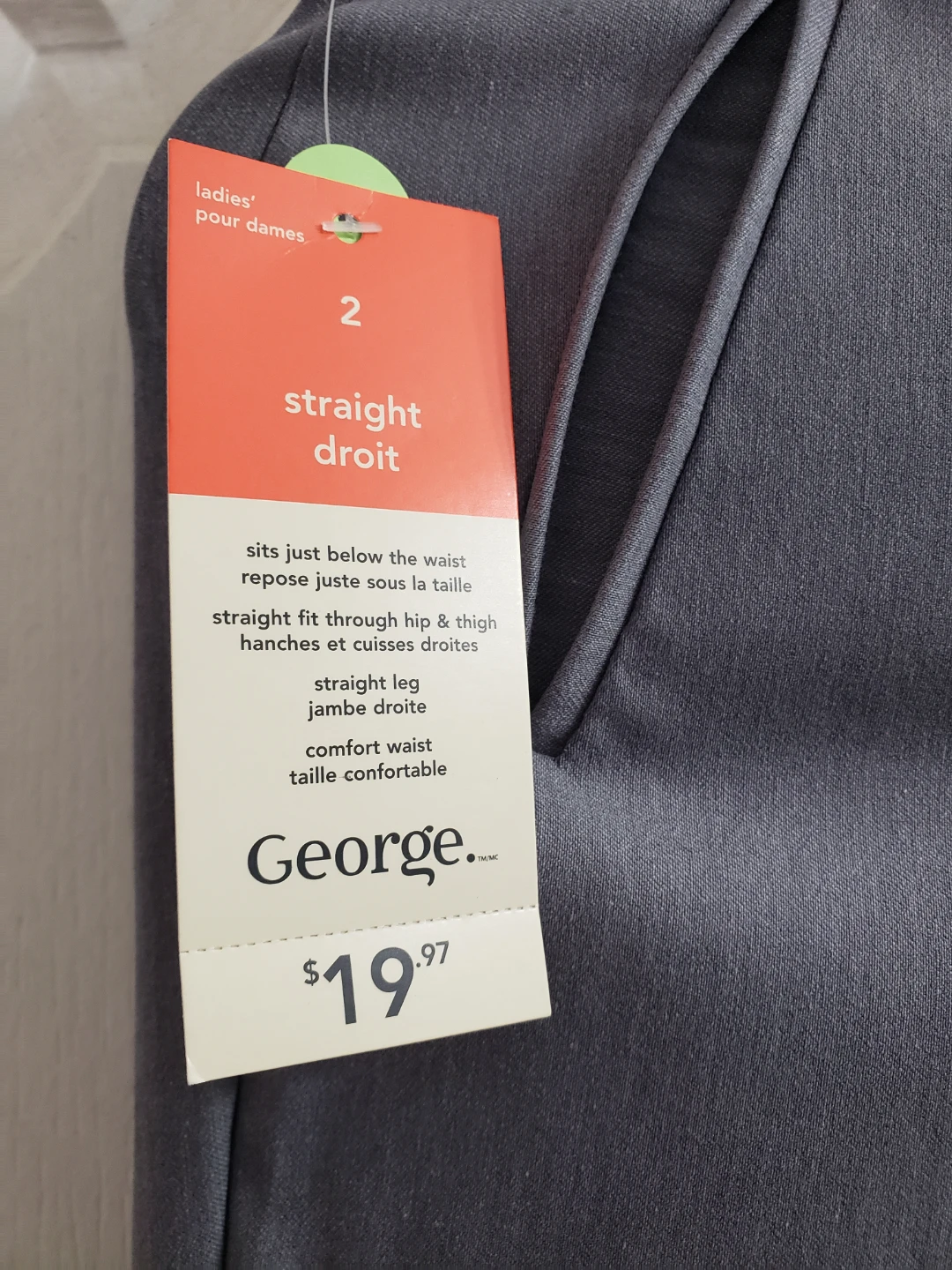 Brandnew George Ladies' Size 2 Grey Straight Leg Pants - photo 3