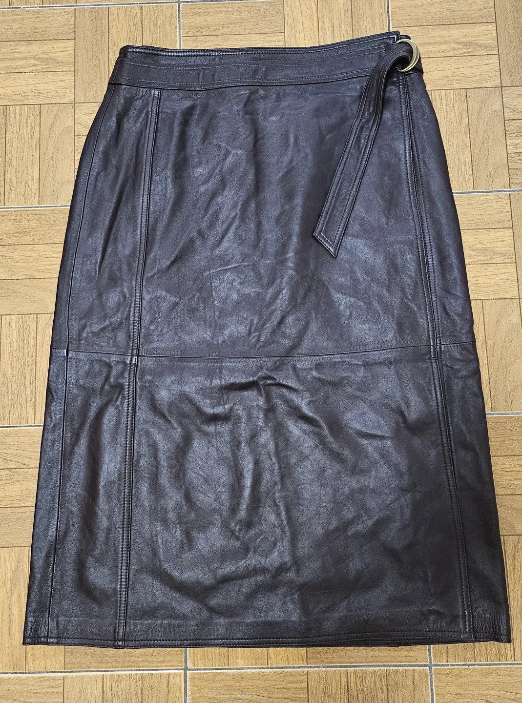 whistles genuine leather skirt