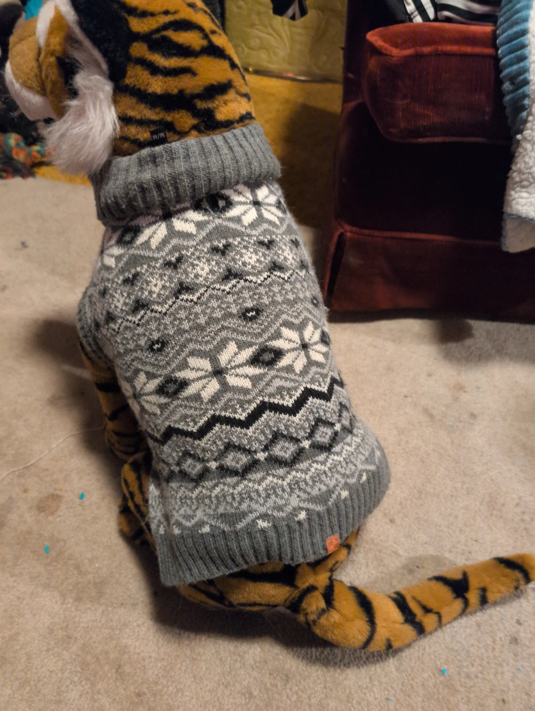 Hotel Doggy Grey Snowflake Knit Sweater M/M