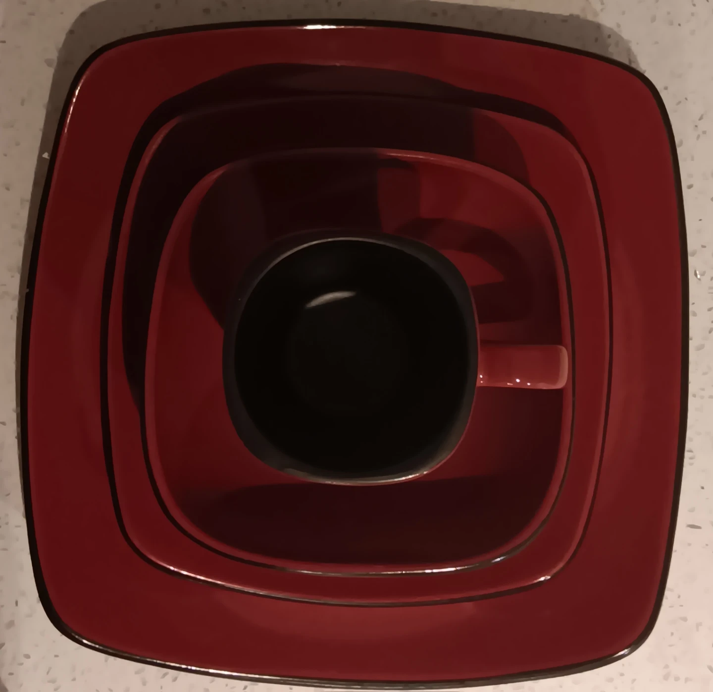 Three sets of 4 Red Correlle Hearthstone Ceramic Dinnerware. - photo 2