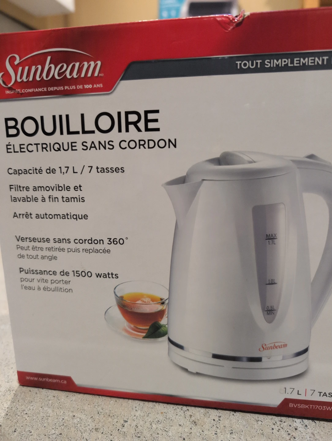 Sunbeam Electric Cordless Kettle 1.7L / 7 Cups 🥕