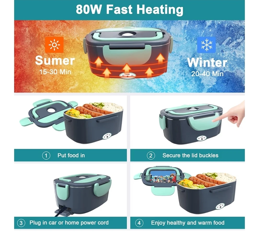 Electric Lunch Box Food Warmer 80W - photo 5