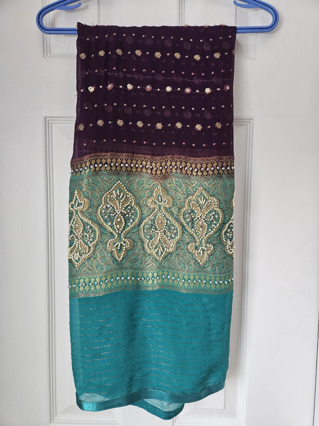 Purple and Blue Pakistani women's suit - photo 3
