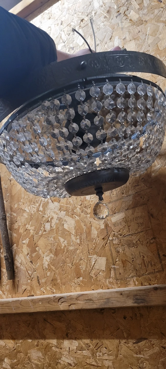 Crystal Chandelier Style Flush Mount Light Fixture