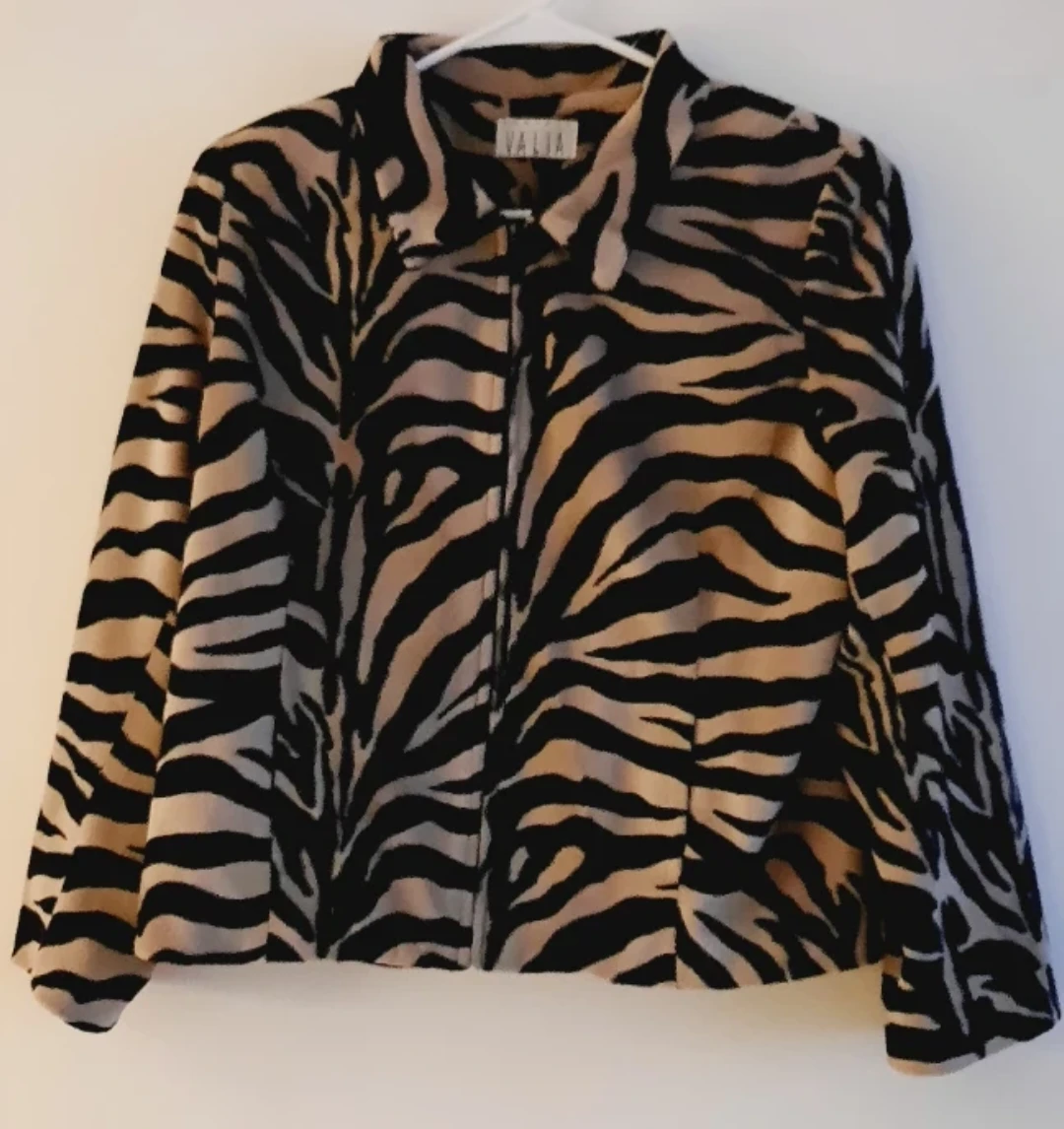 VALIA CONCEPT Faux Fur Zebra Print Jacket