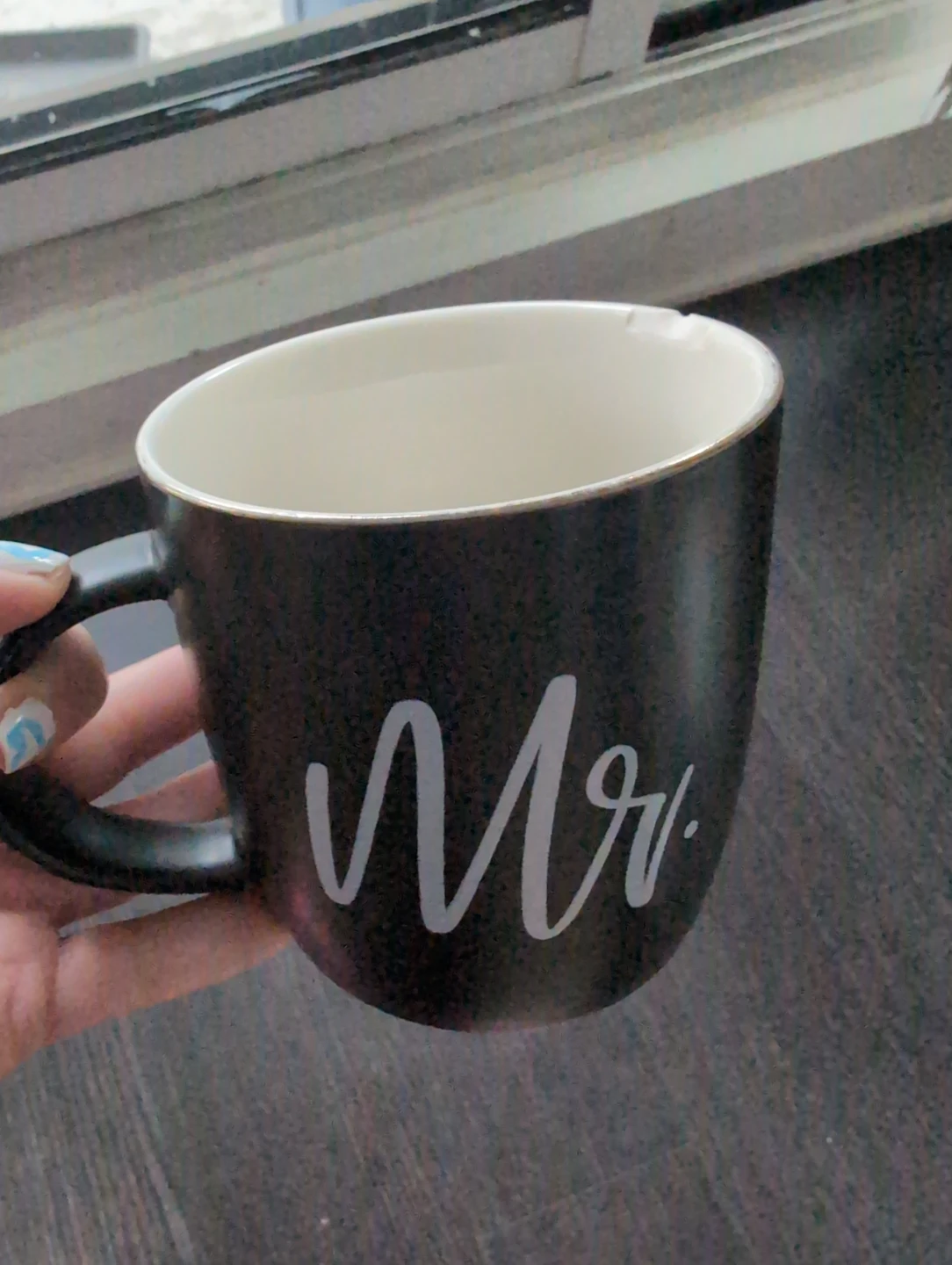 Black 'Mr.' Coffee Mug with Gold Rim