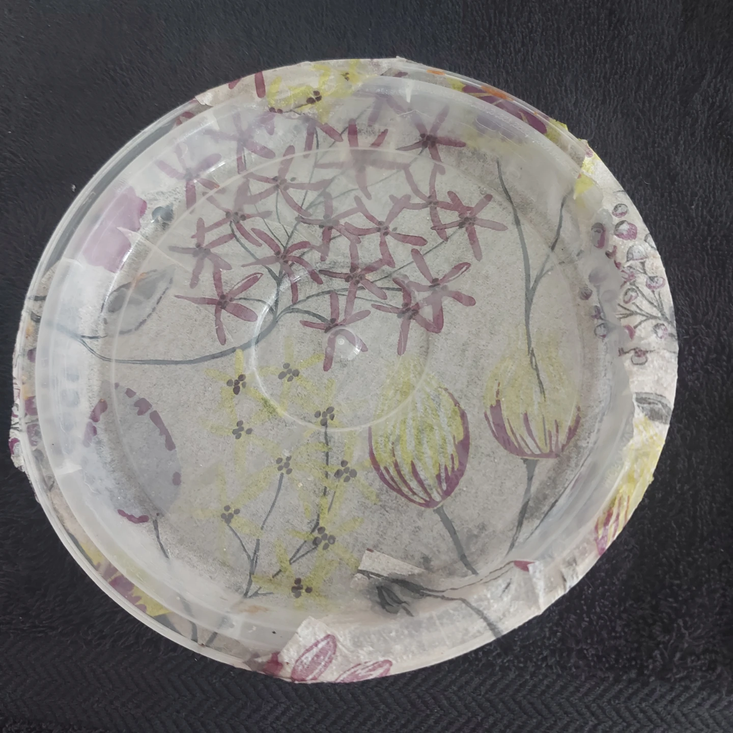 Decorative Plastic Bowl with Floral Design