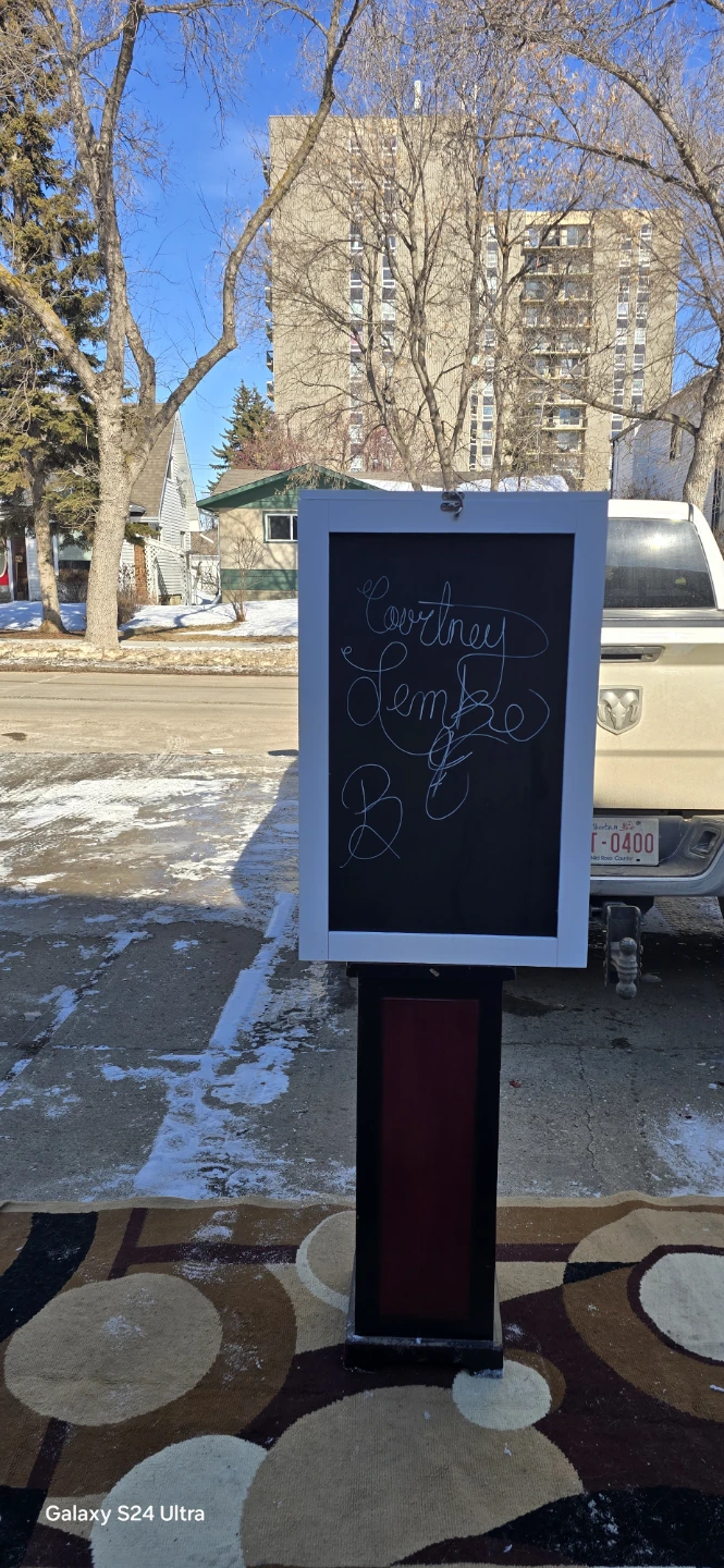 White Multi-Shelf Display Unit with Chalkboard - photo 2