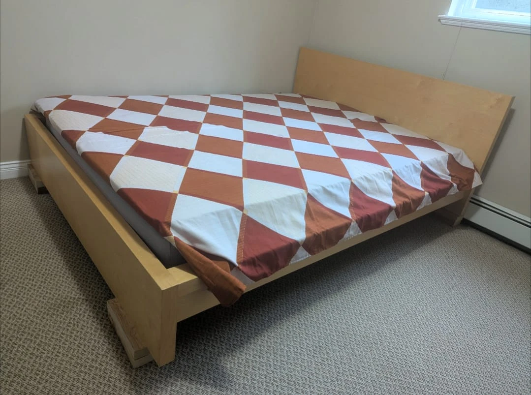 Bed with mattress