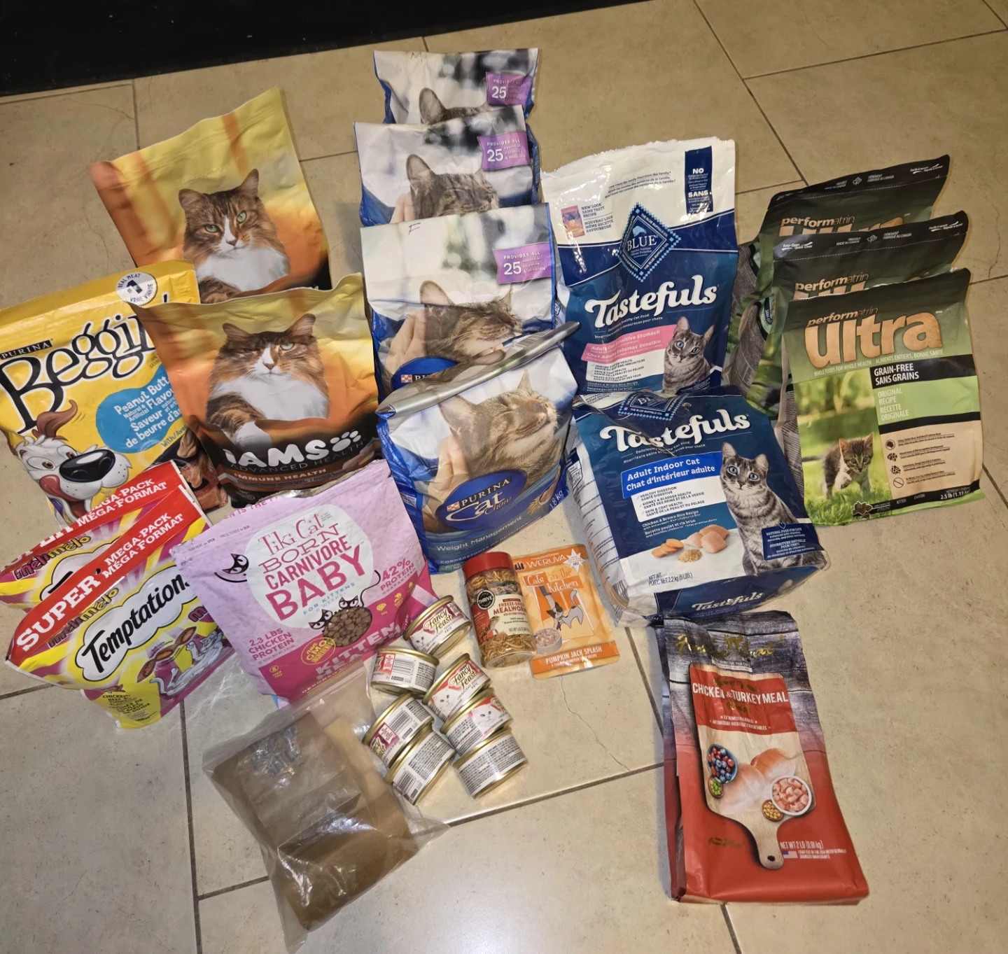 Kitten/Cat Food Bundle: Tiki Cat, Blue Buffalo,Iams,Fancy Feast+