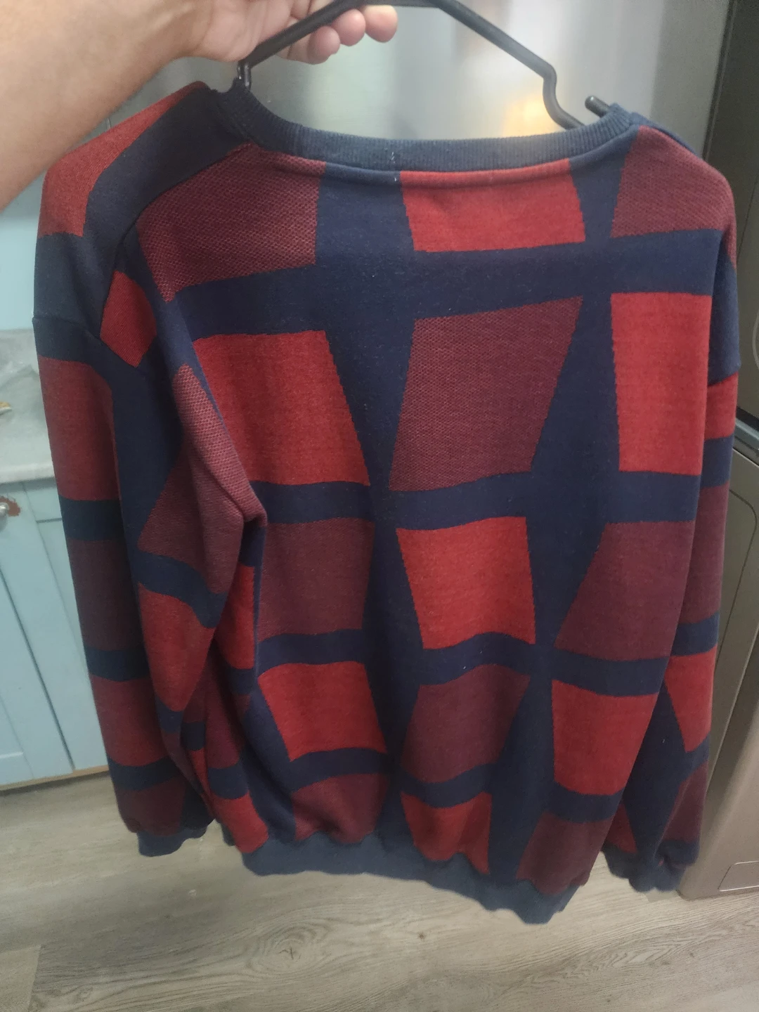 Playboy Crewneck Sweater - Red & Navy Plaid - photo 2