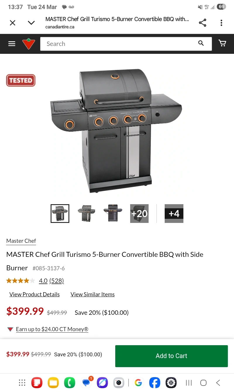 MASTER Chef Grill Turismo 5-Burner Convertible BBQ - photo 3