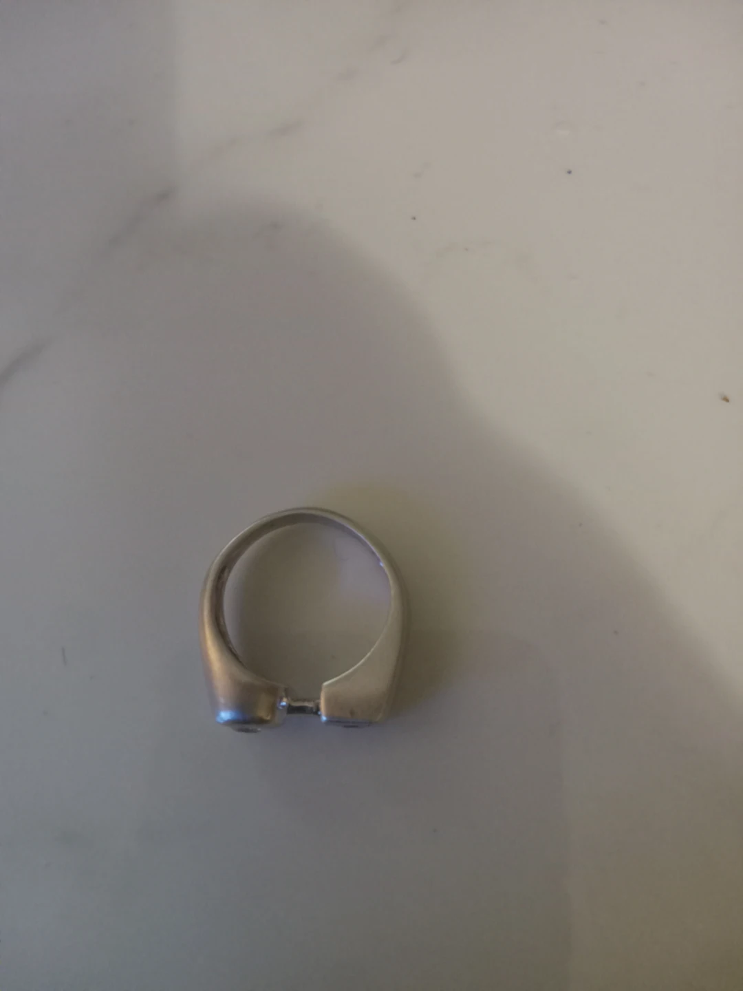 Silver Ring with Square and Round Gems - photo 5