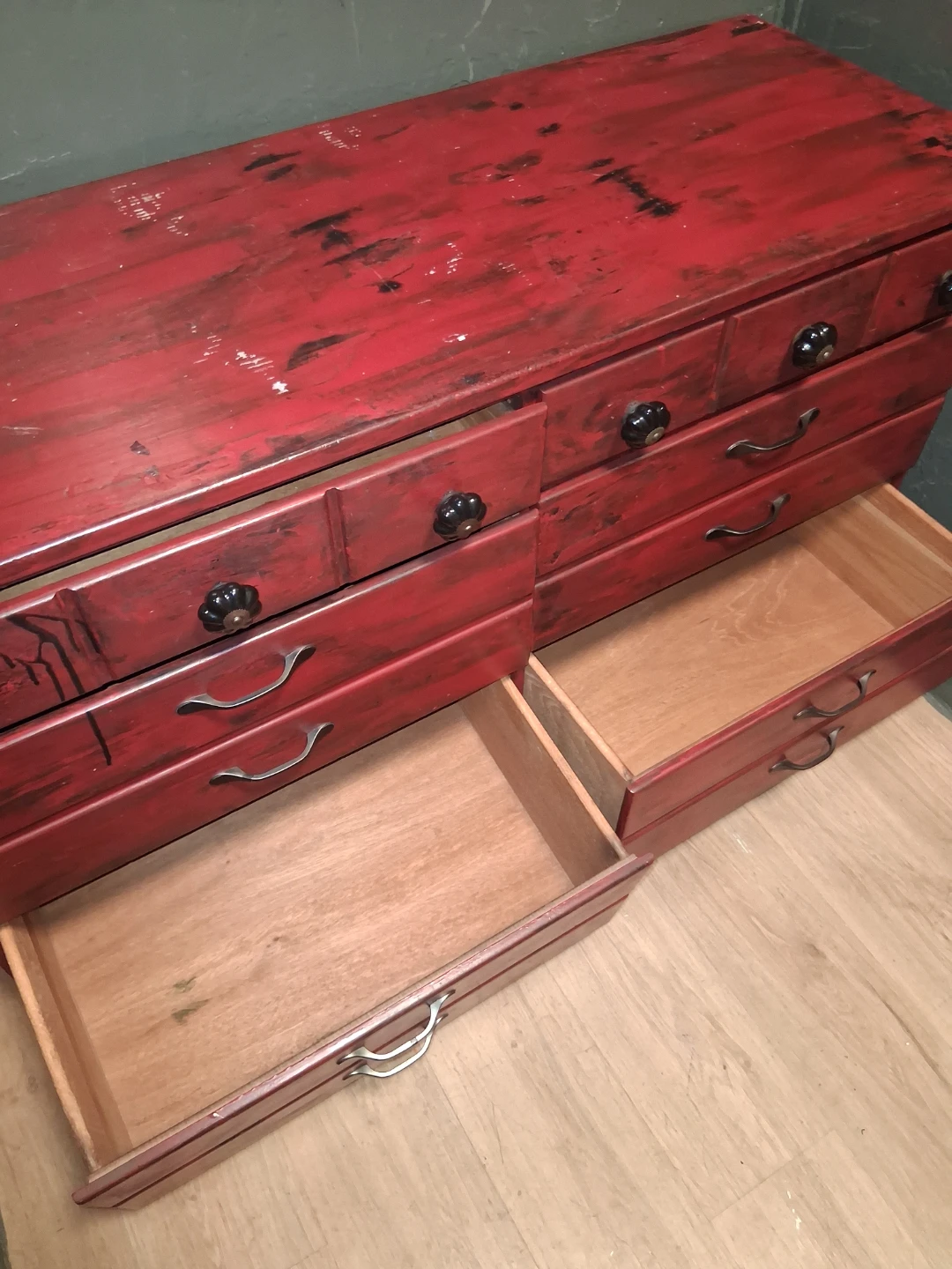 Red Dresser with 10 Drawers - photo 4