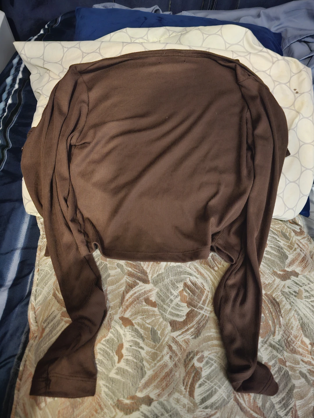 SWS ESSENTIALS Brown Cropped Cardigan Sweater - Size M - photo 3