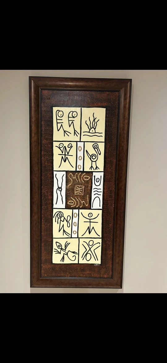 Framed Folk Art Painting