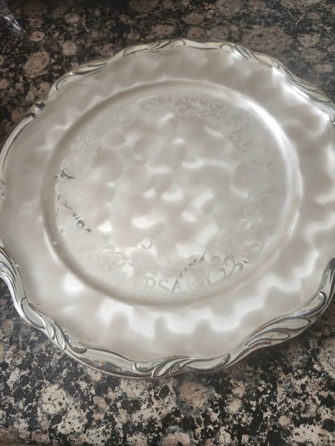 Silver 25th Anniversary Decorative Plate