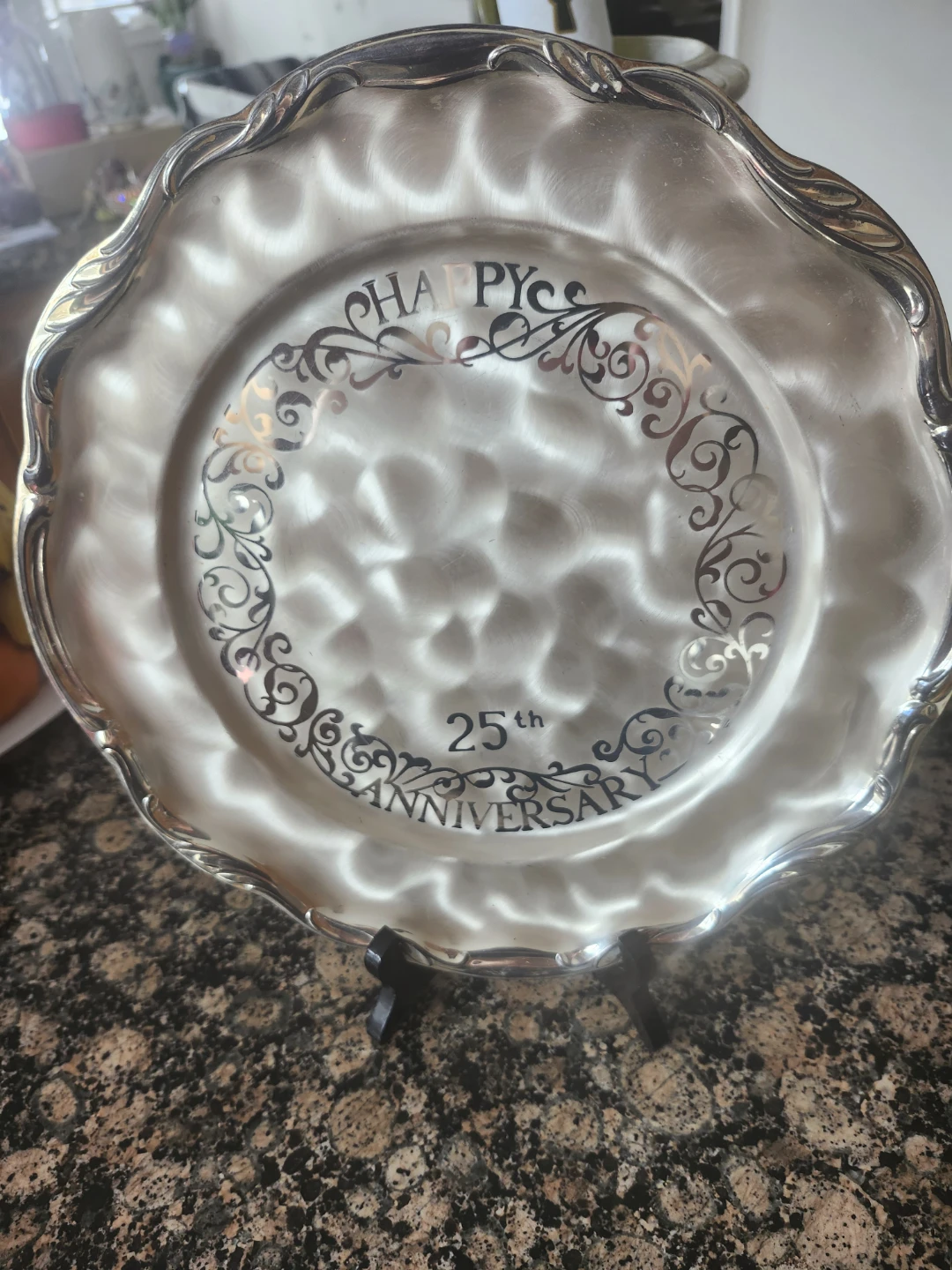 Silver 25th Anniversary Decorative Plate - photo 2