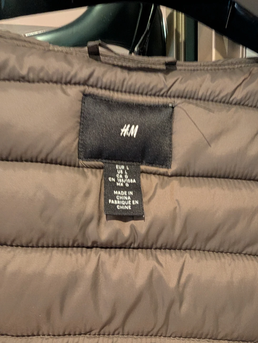 H&M Olive Puffer Vest with Hood -  Size L - photo 3