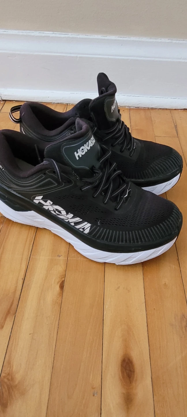 Hoka One One Bondi 7 Running Shoes - Black - Size w9/m8 - photo 5