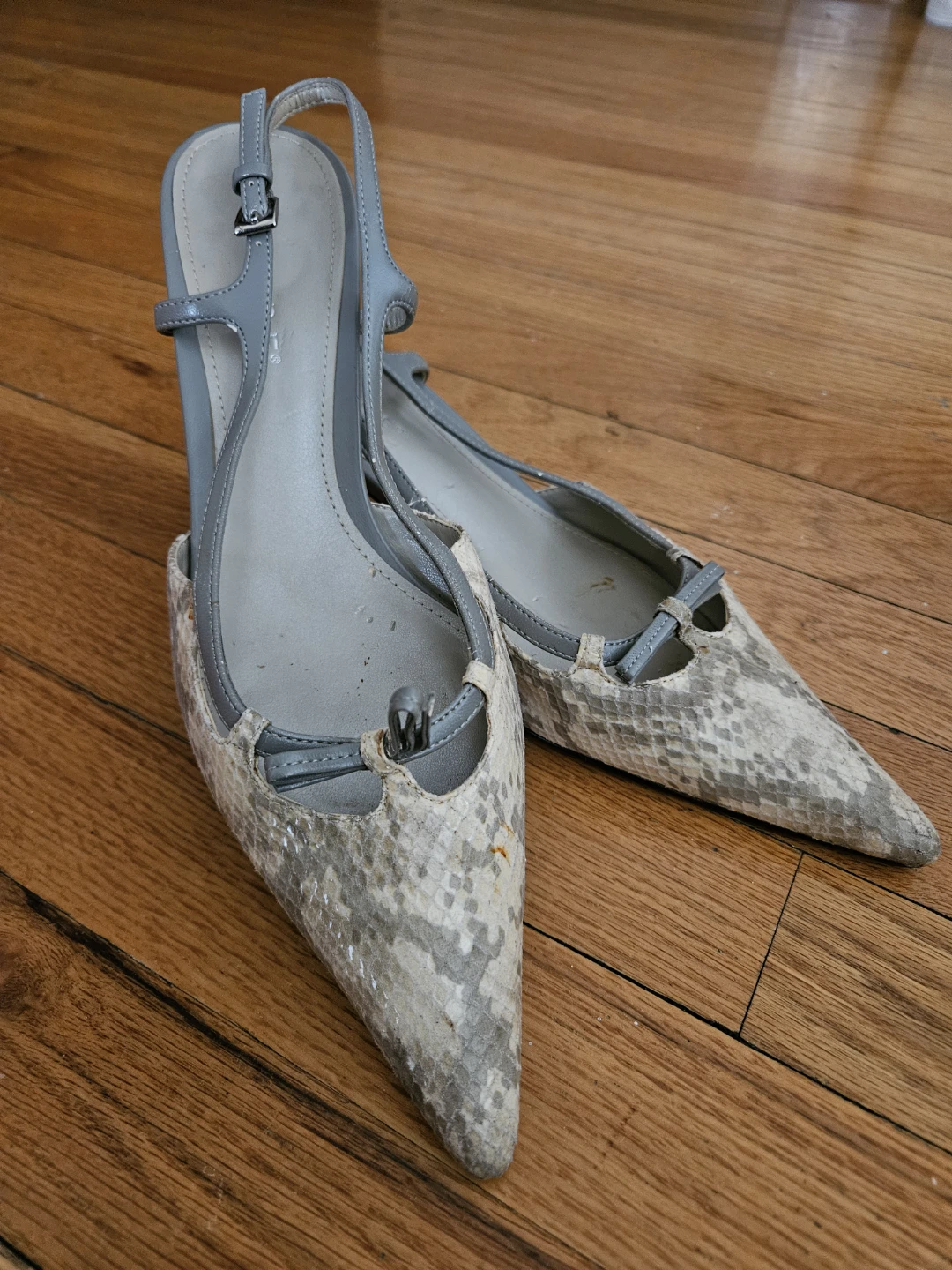 Parade Women's Snake Print Slingback Heels Size 9.5