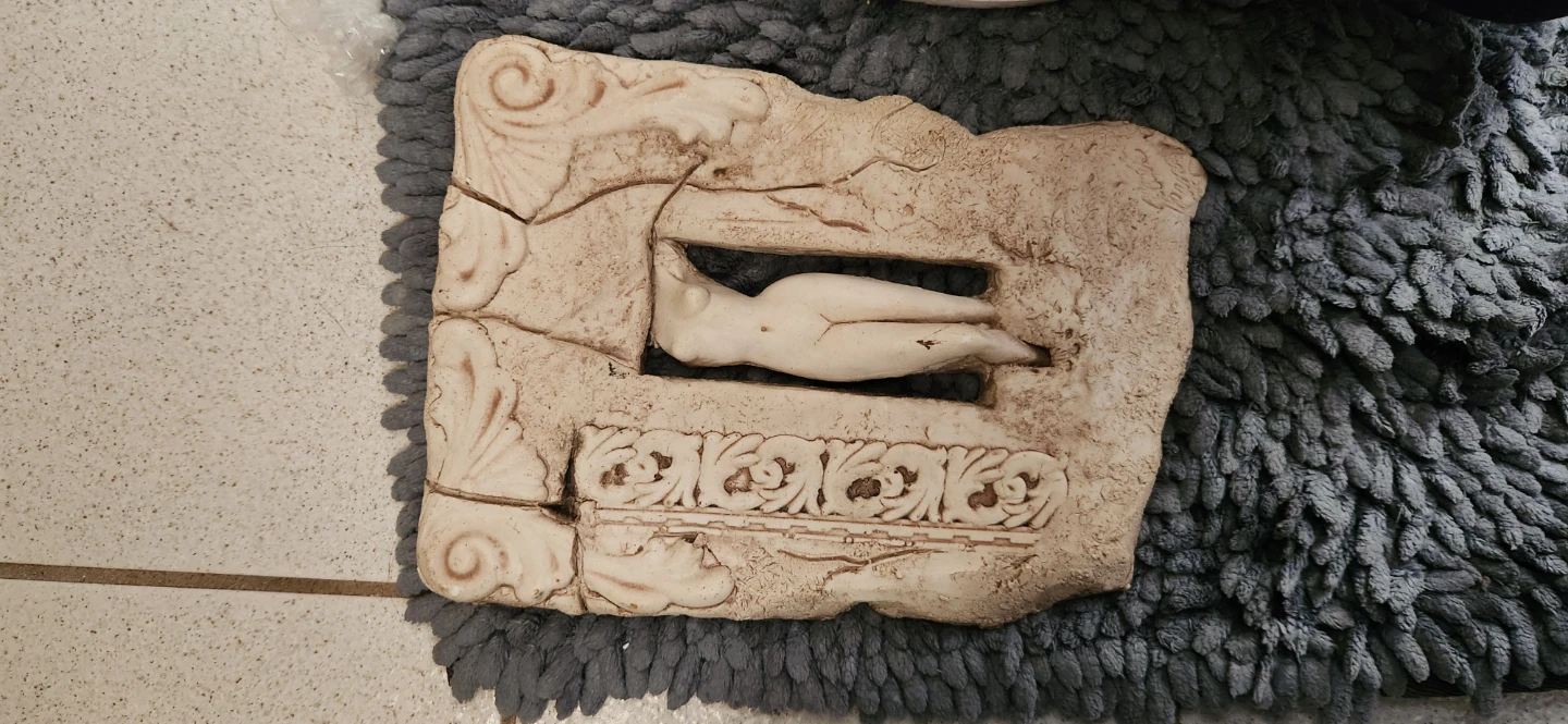 Vintage Carved Stone Nude Relief Plaque