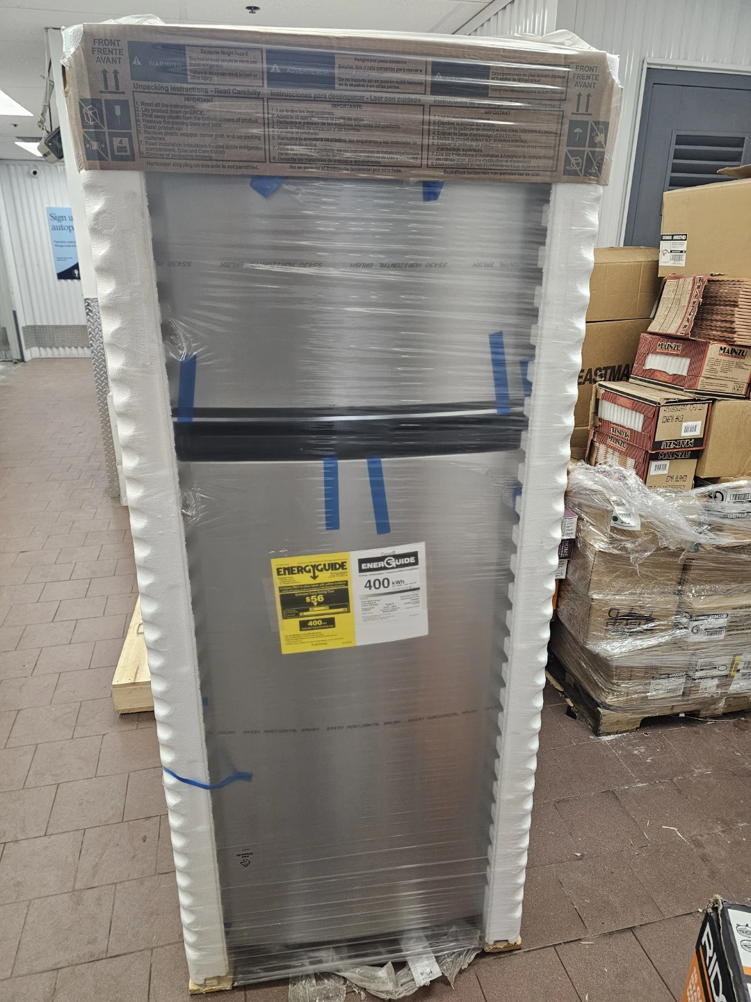 New Whirlpool 28in Stainless steel refrigerator