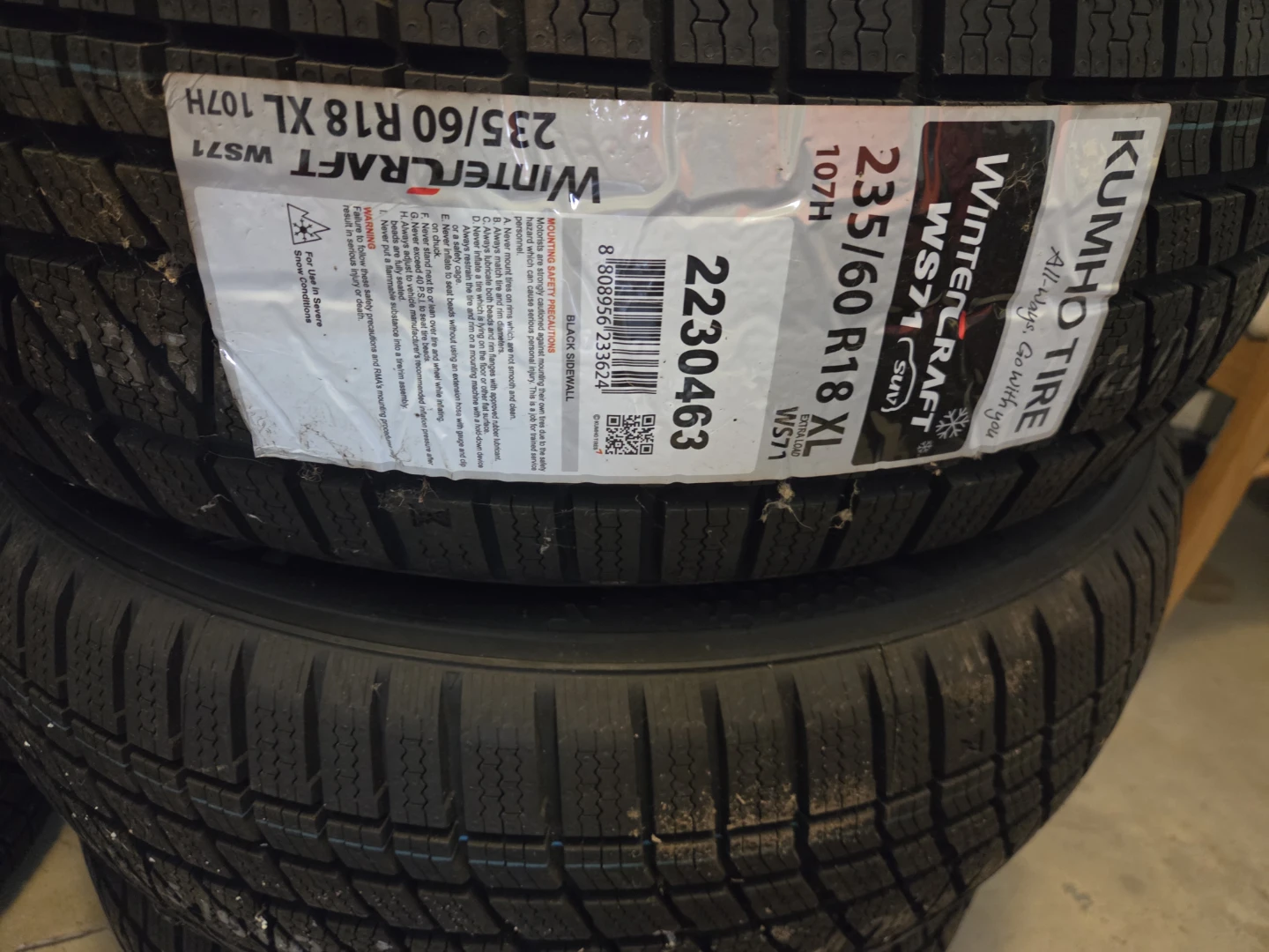 Kumho Wintercraft WS71 XL Winter Tires - 235/60R18 - photo 3