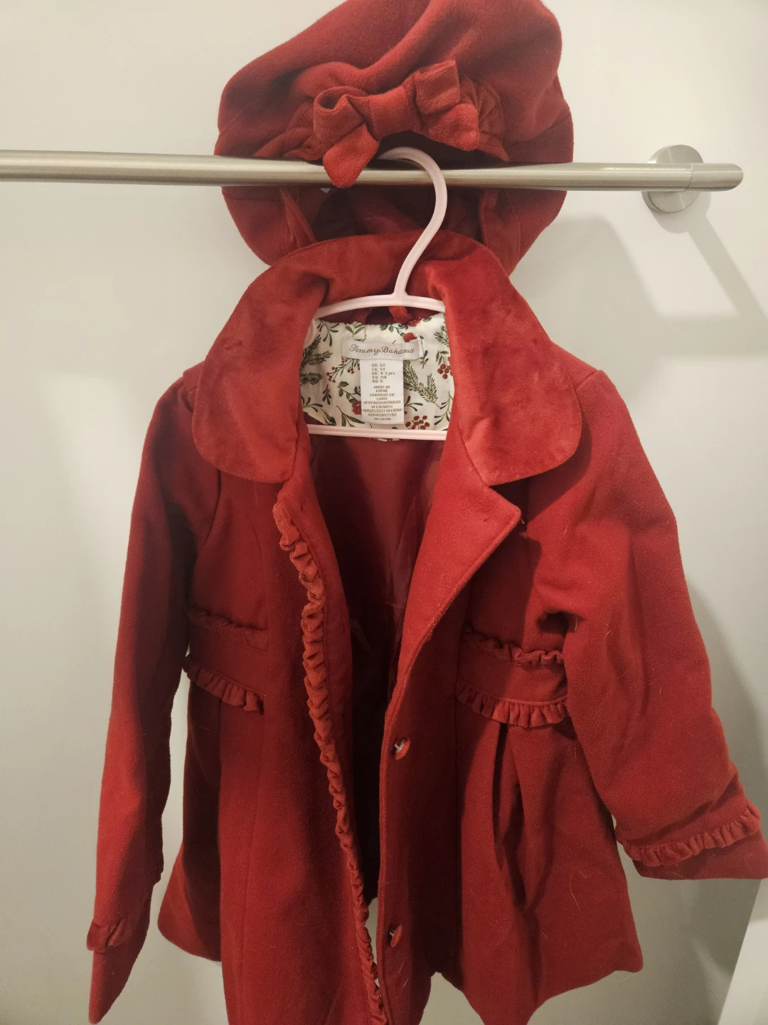 Tommy Bahama Girls Red Coat with Hood