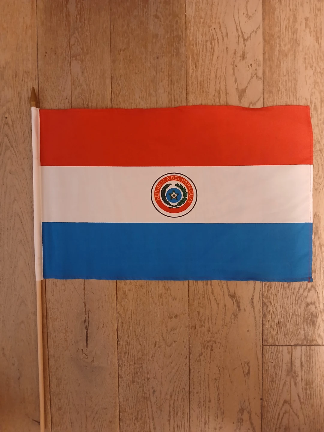 Paraguay Flag with Wooden Stick - photo 3