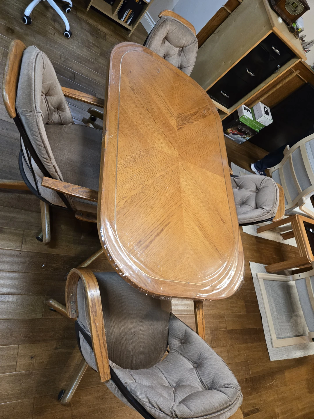 Wooden Dining Table Set with 4 Chairs