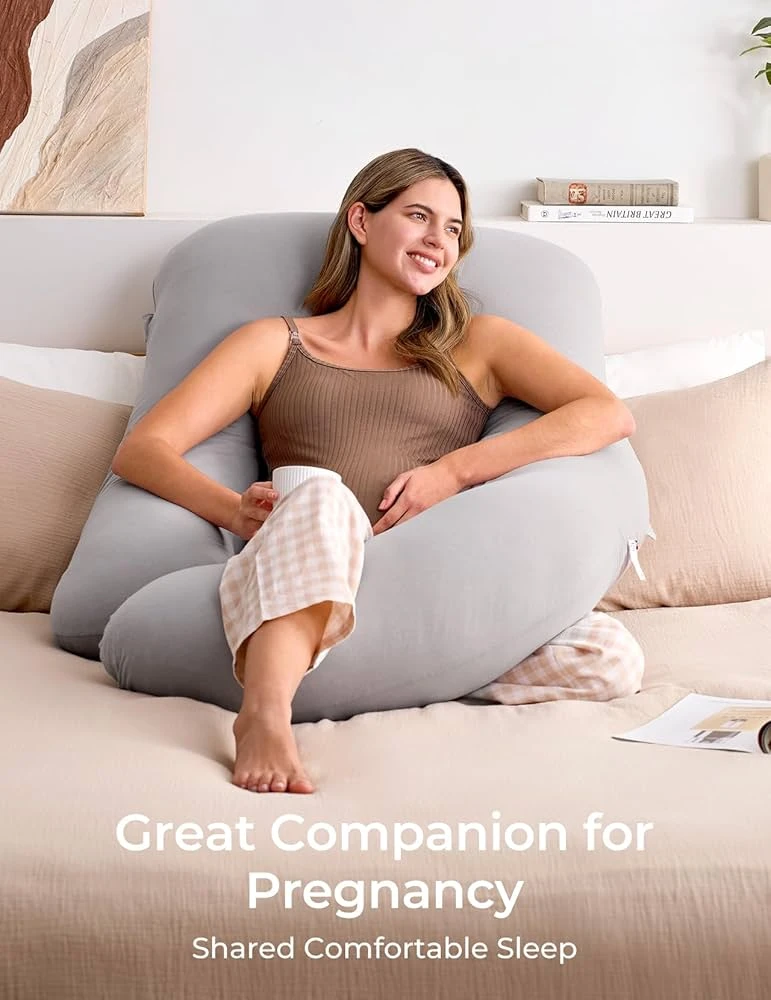 U Shaped Pregnancy Pillows with Cotton Removable Cover, 57 Inch