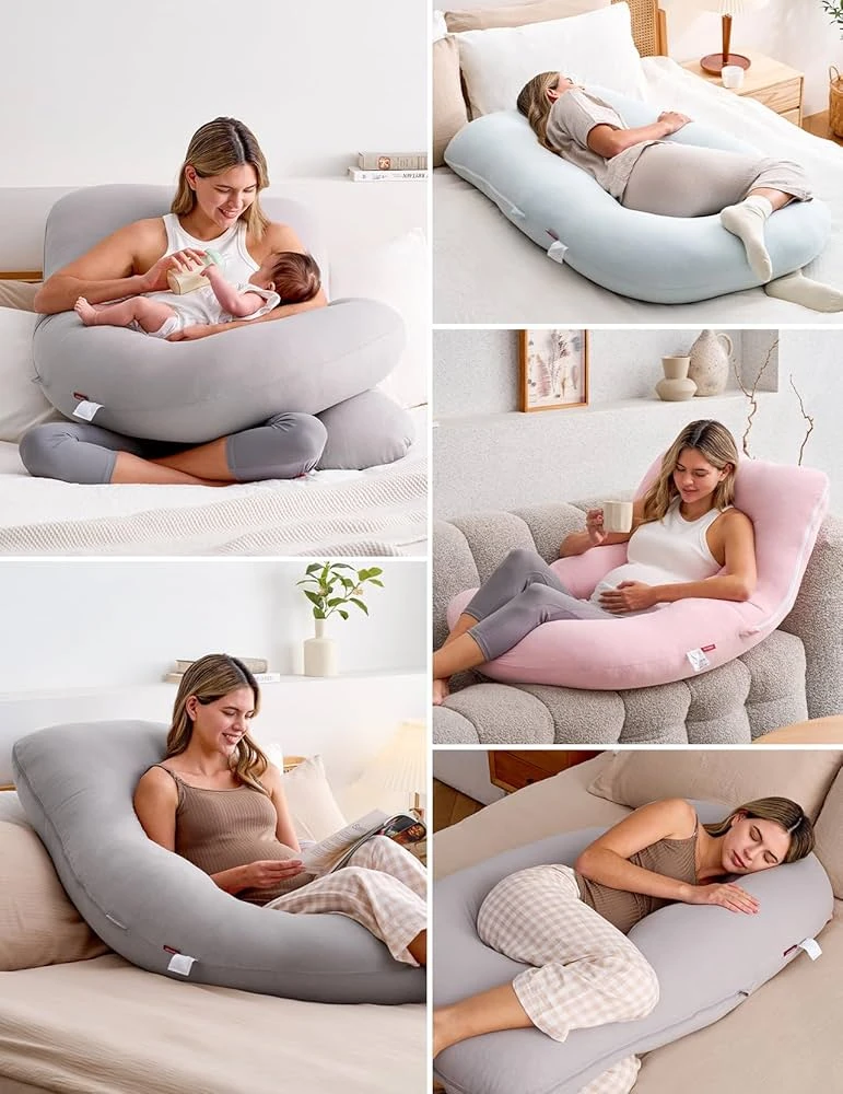 U Shaped Pregnancy Pillows with Cotton Removable Cover, 57 Inch - photo 2