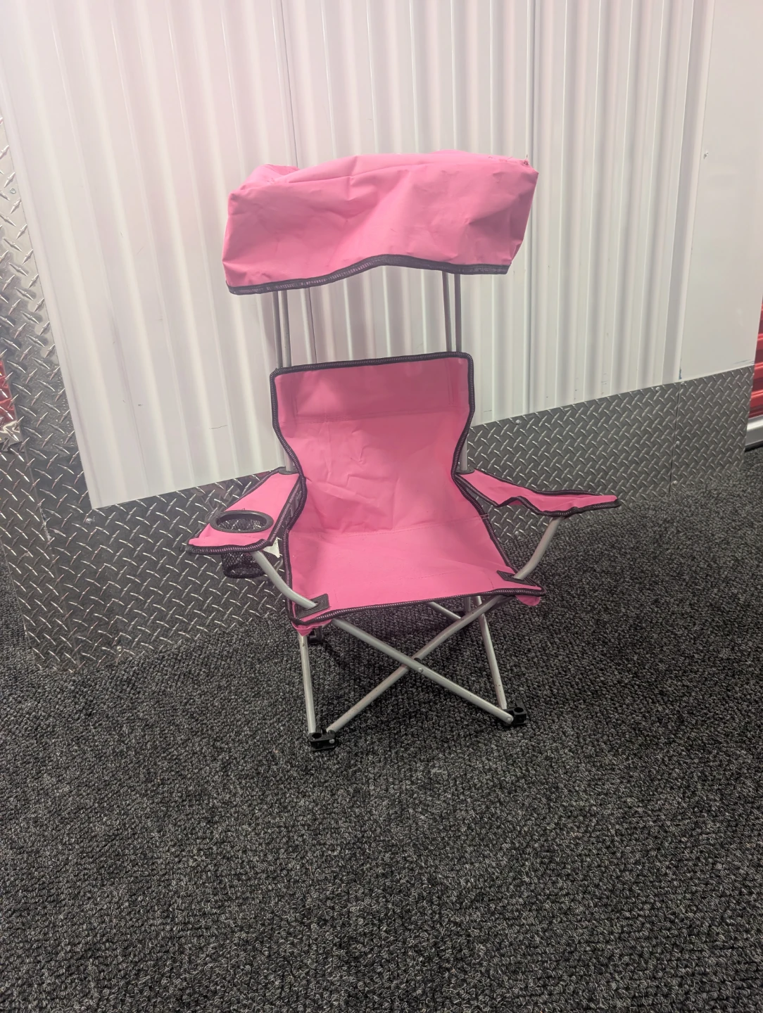 Pink Folding Camping Chair with Canopy for kids