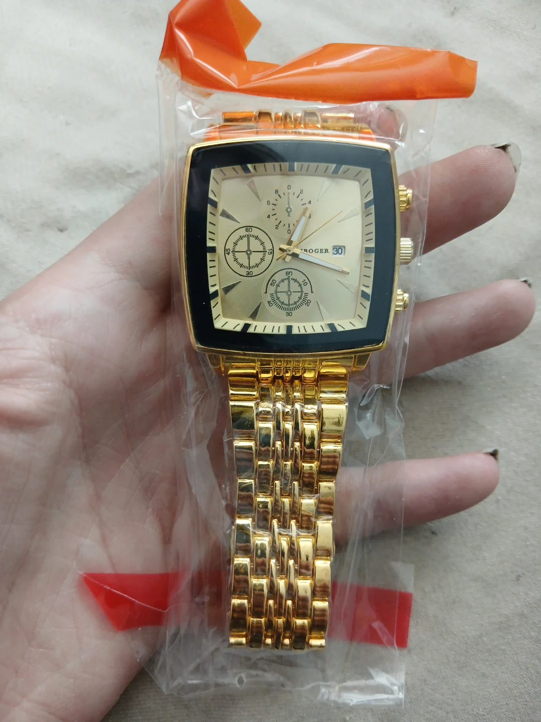 Golden Square Quartz Chronograph Watch