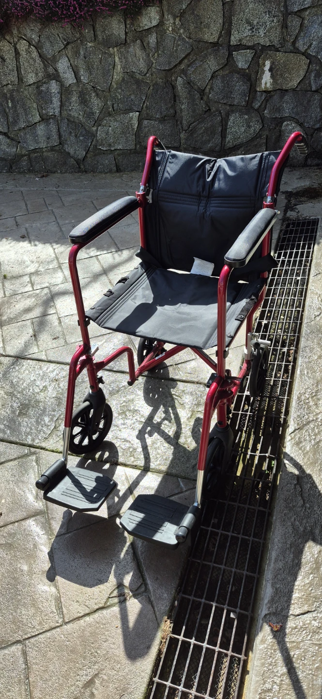 Red Lightweight Transport Wheelchair - photo 3